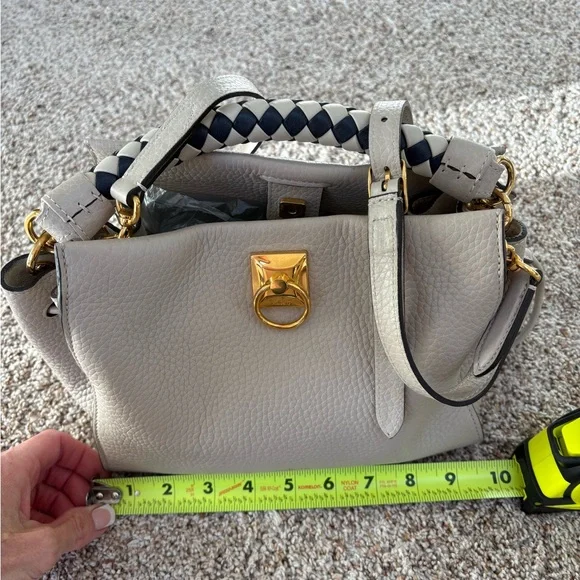 Mulberry iris beige gold top handle 2 way Purse handbag satchel - Picture 3 of 15